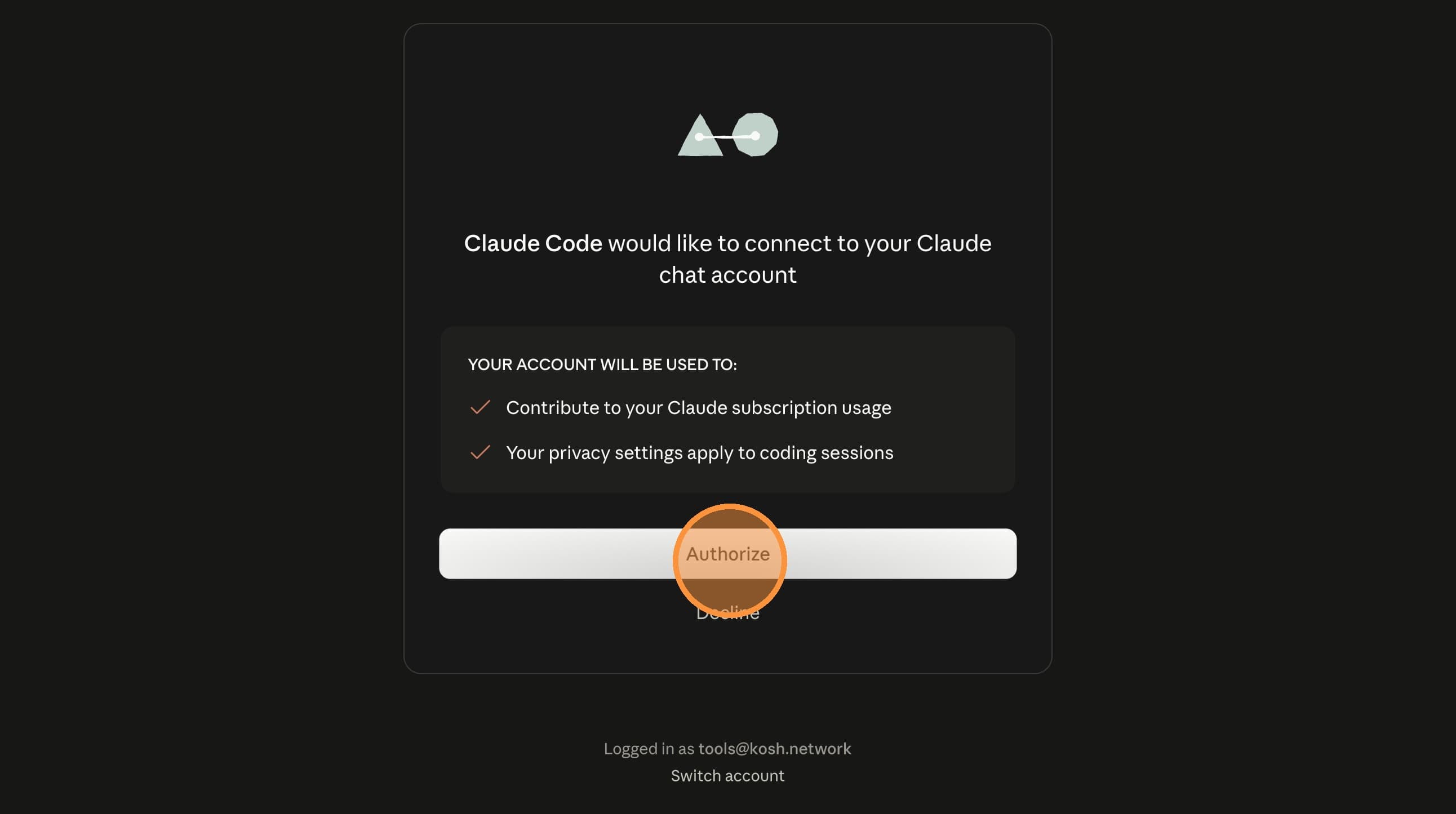 Click Authorize