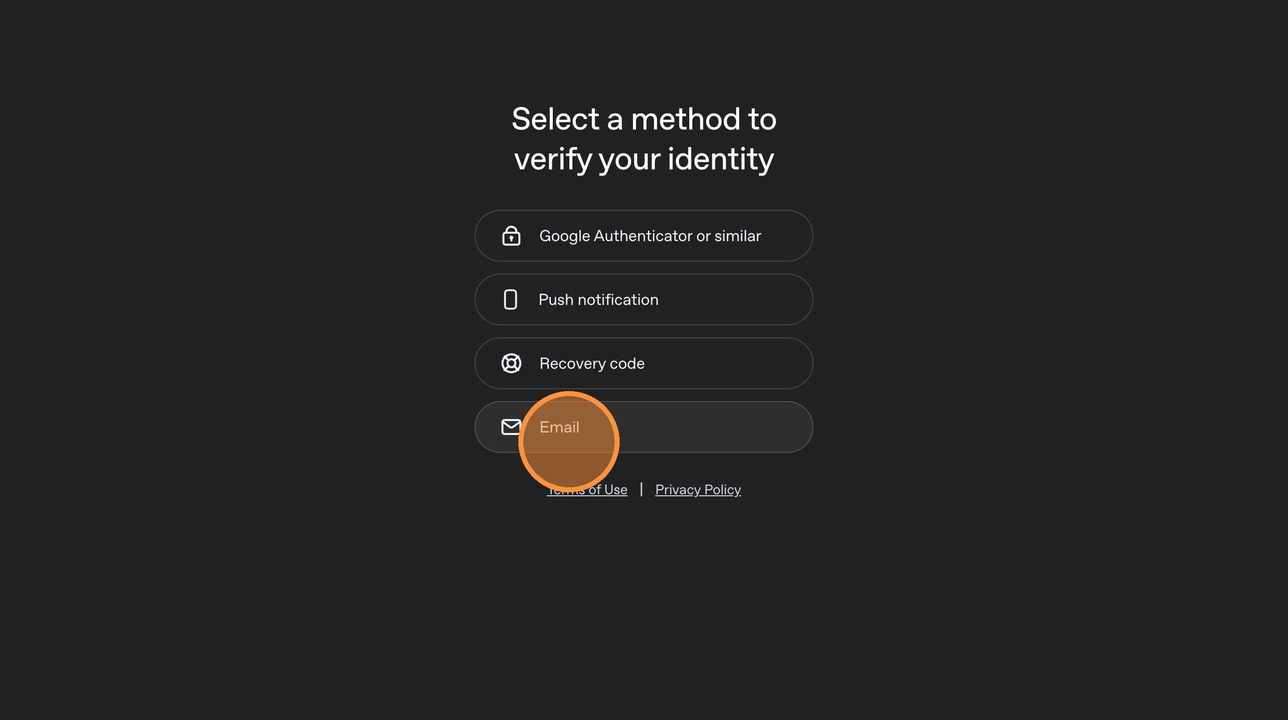 Select Email verification