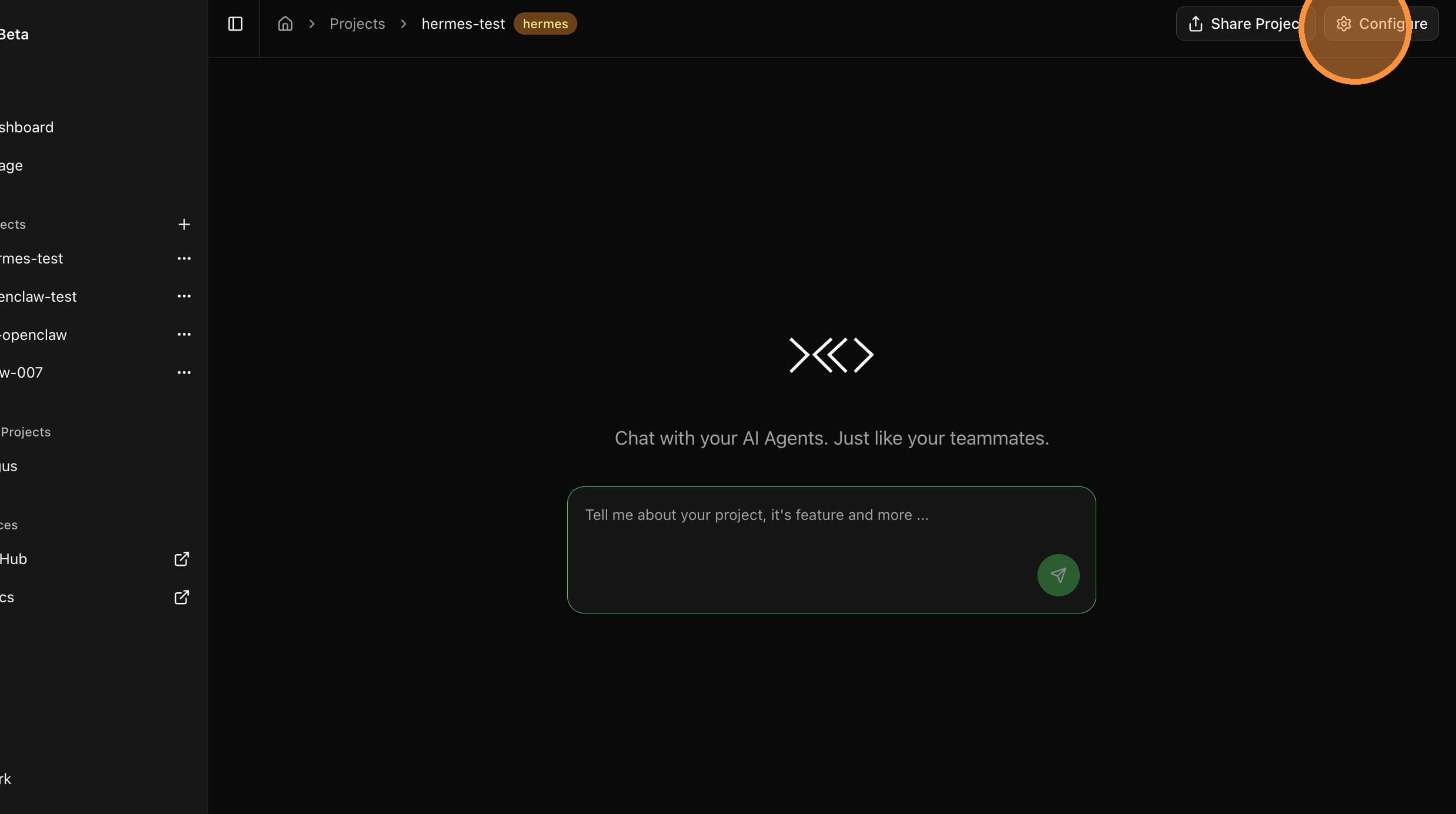 Click Configure