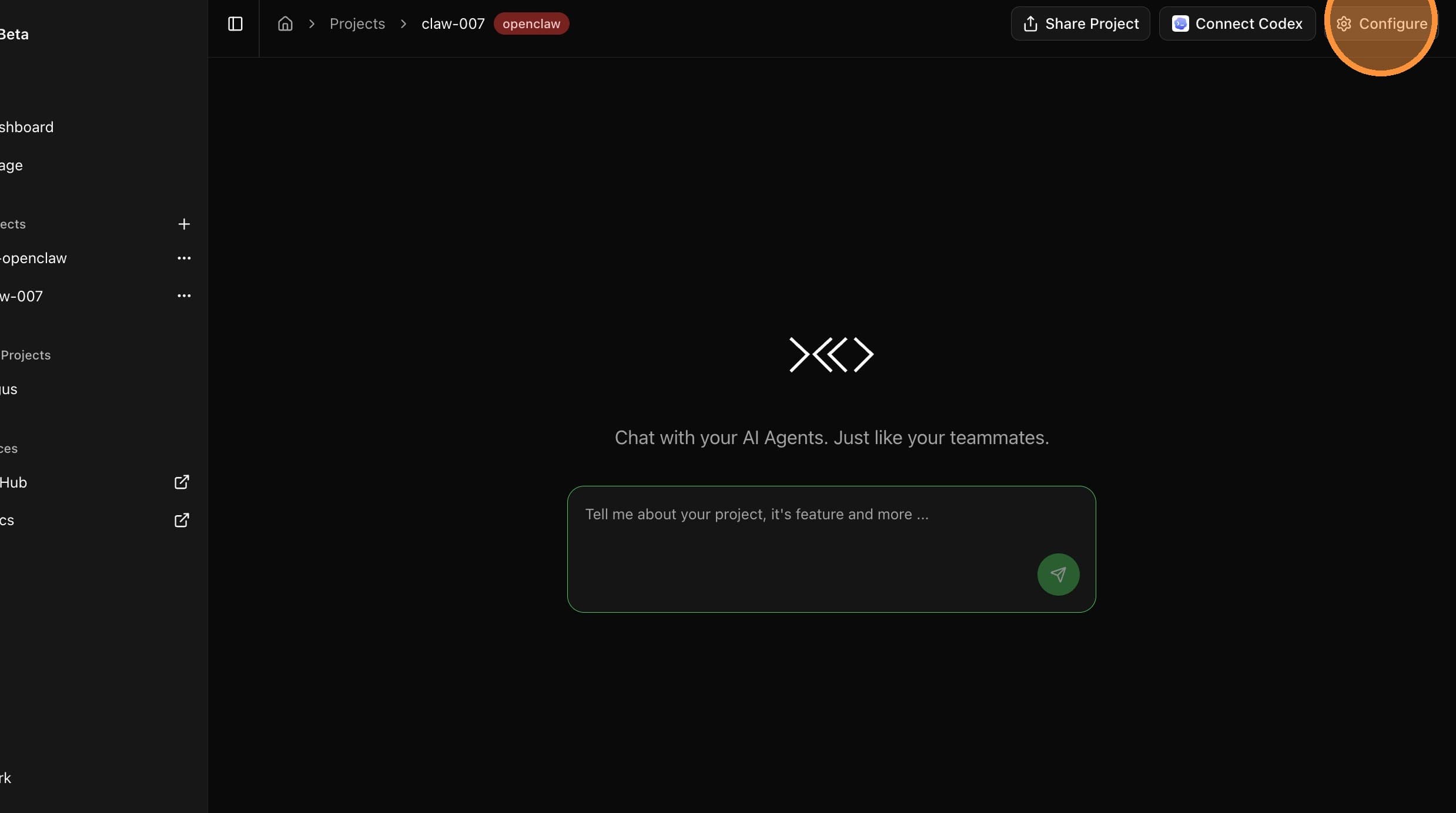 Click Configure
