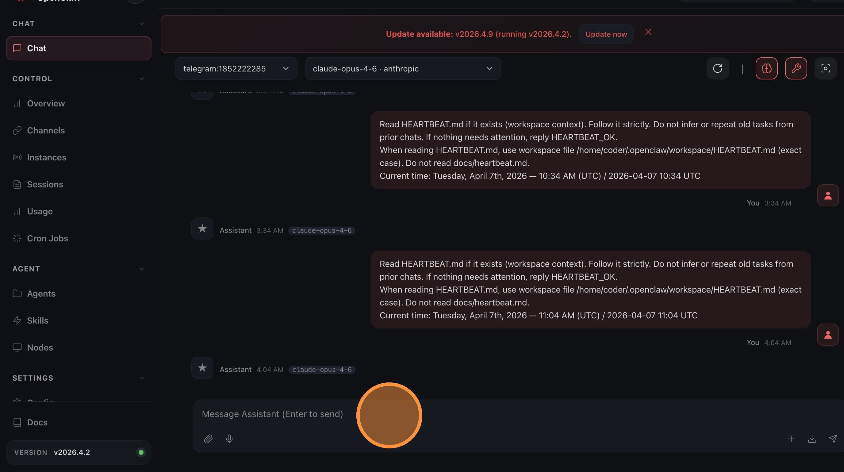 Test your agent in chat